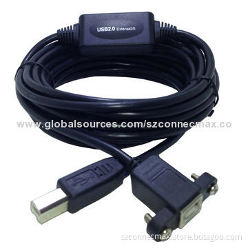 USB2.0 BM to BF Extension Panel Mount Cable with Screws, OEM Orders Welcomed